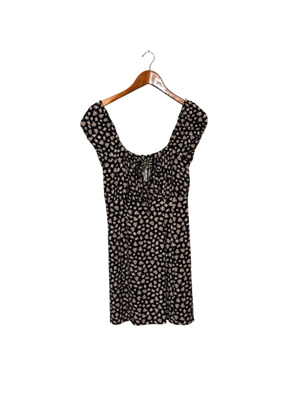 Aeropostale Floral Mini Dress Black & White Rayon Linen Blend Size S‎ Coquette